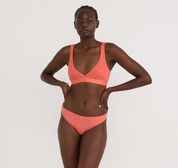 organic basics Core Rib Thong Sunset