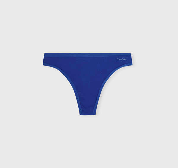 Organic Basics Core Rib Thong Vibrant Blue