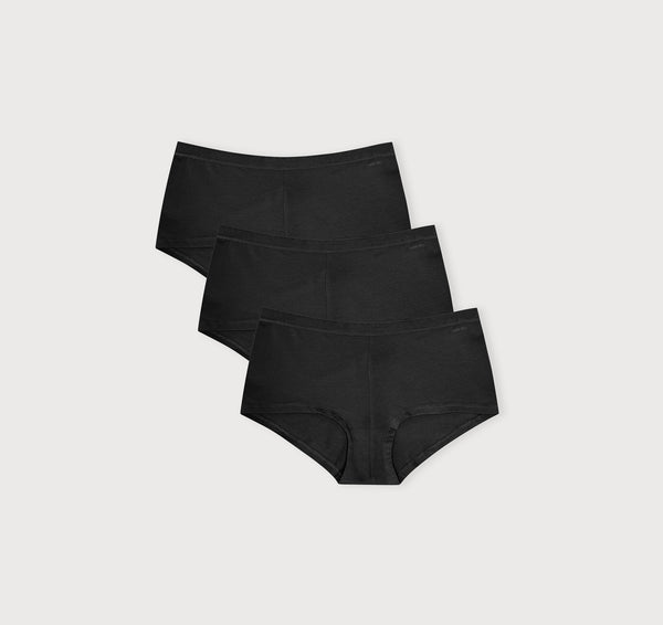 organic basics Core Shorty 3-Pack Black