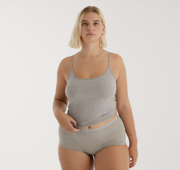organic basics Core Shorty Grey Melange