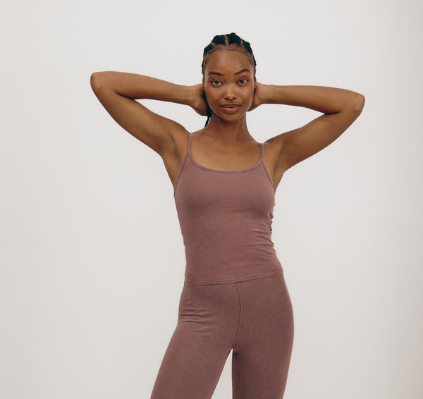 organic basics Core Singlet Muted Rose Wood