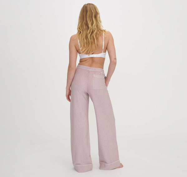 Organic Basics Core Sleep Pants Pink Stripe