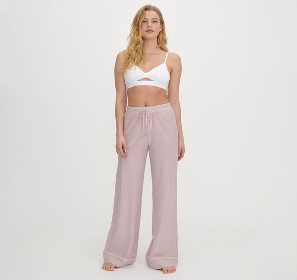 organic basics Core Sleep Pants Pink Stripe