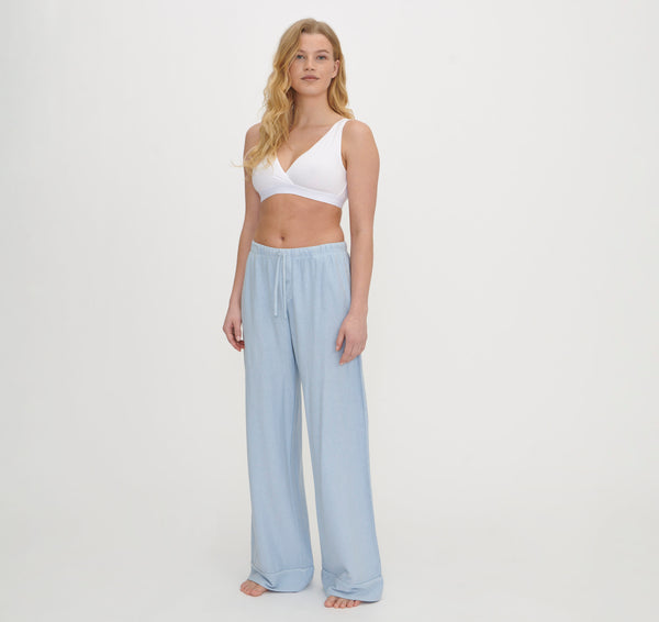organic basics Core Sleep Pants Solid Blue