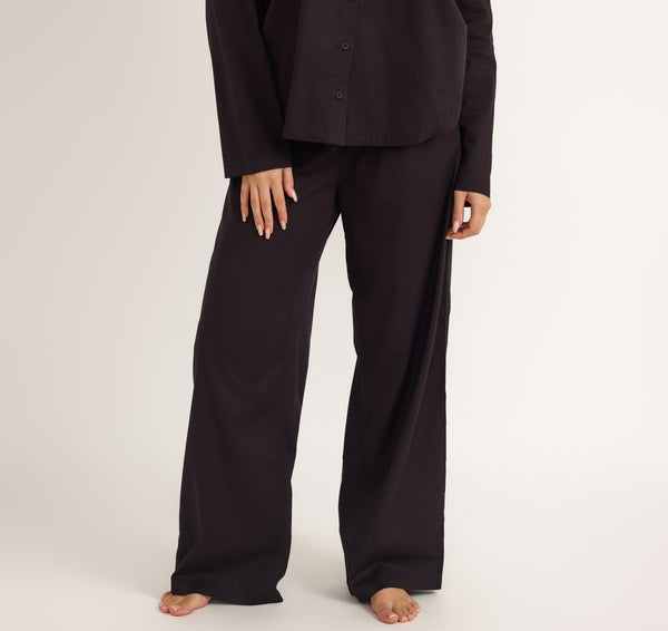 Organic Basics Core Sleep Poplin Pants Black