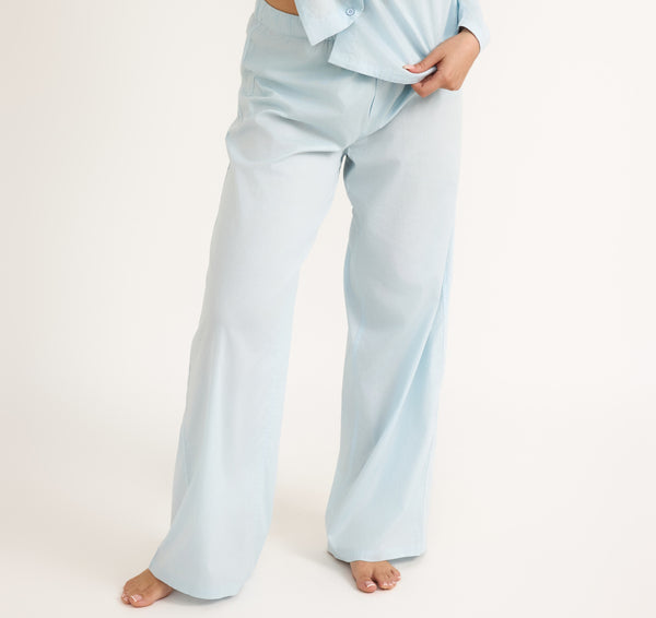 Organic Basics Core Sleep Poplin Pants Light Blue