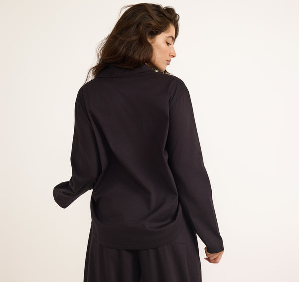 Organic Basics Core Sleep Poplin Shirt Black