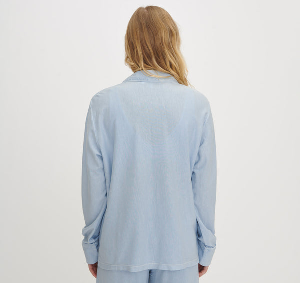 Organic Basics Core Sleep Shirt Solid Blue