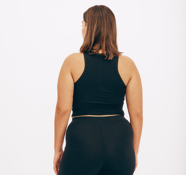 Organic Basics Core Sport Henley Tank Top Black