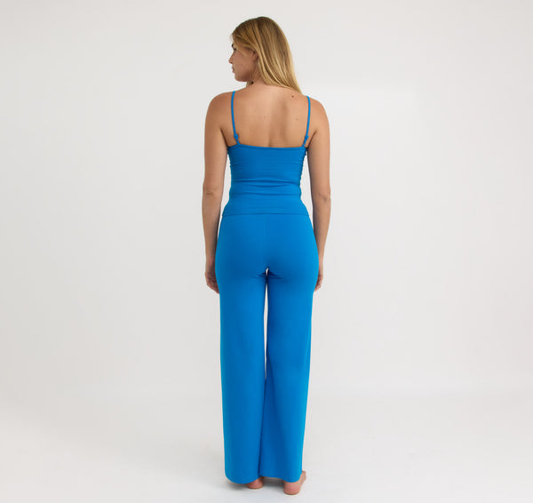 Organic Basics Core Straight Leg Pants Azure Blue