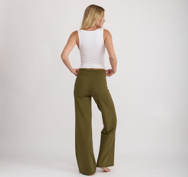 Organic Basics Core Straight Leg Pants Olive