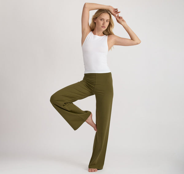 Organic Basics Core Straight Leg Pants Olive