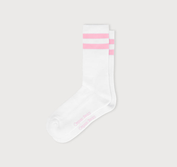 Organic Basics Core Stripe Crew Socks 2-pack White