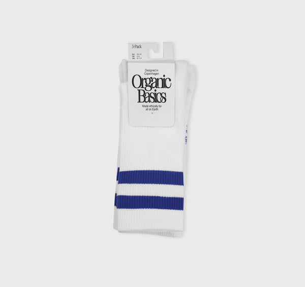 organic basics Core Stripe Crew Socks 3-pack White