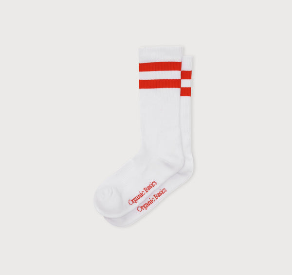 Organic Basics Core Stripe Crew Socks 3-pack White