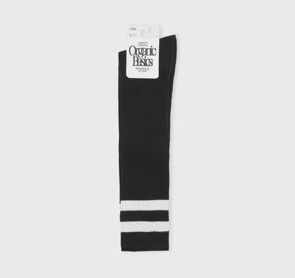 organic basics Core Stripe Knee High Socks Black