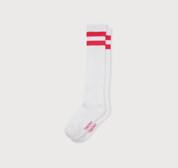 Organic Basics Core Stripe Knee High Socks White