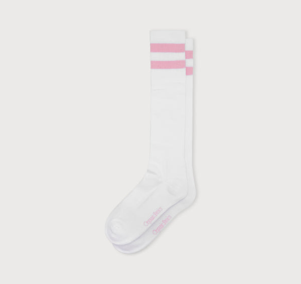 Organic Basics Core Stripe Knee High Socks White