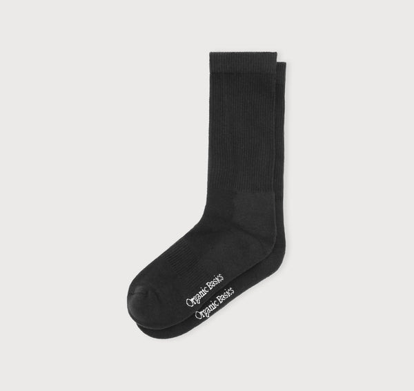 Organic Basics Core Tennis Crew Socks 2-pack Black