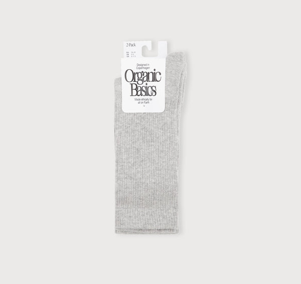 organic basics Core Tennis Crew Socks 2-pack Grey