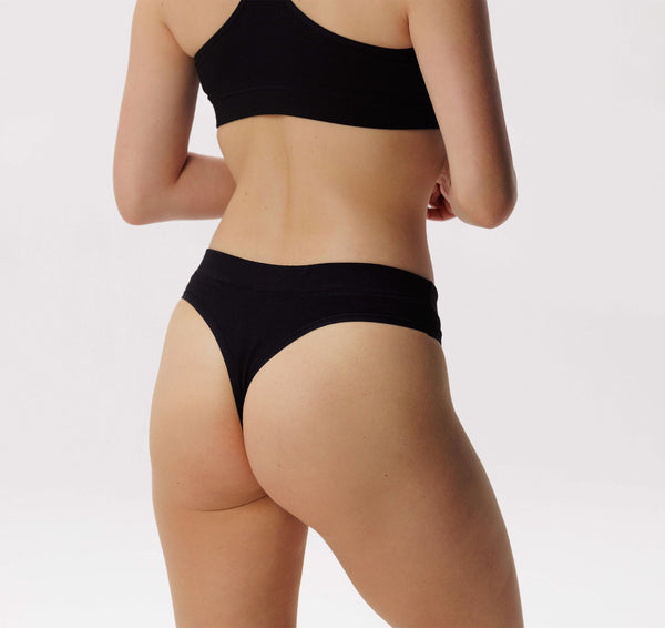 Organic Basics Core Thong 2-pack Black