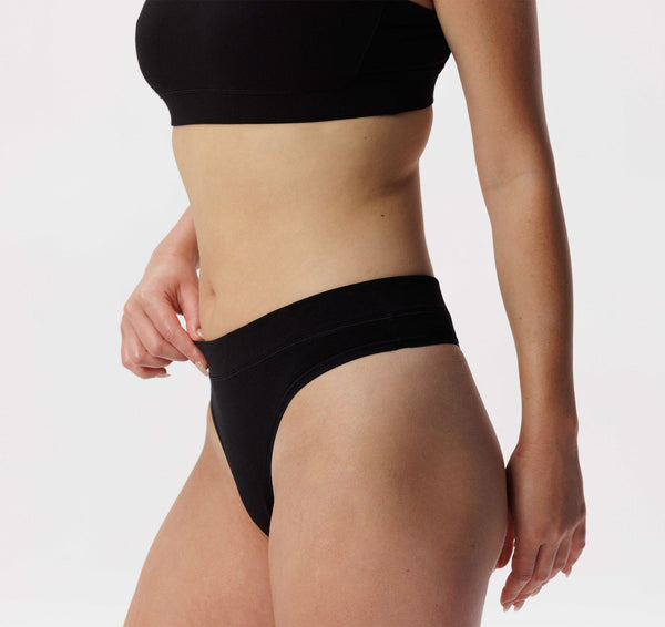 Organic Basics Core Thong 2-pack Black