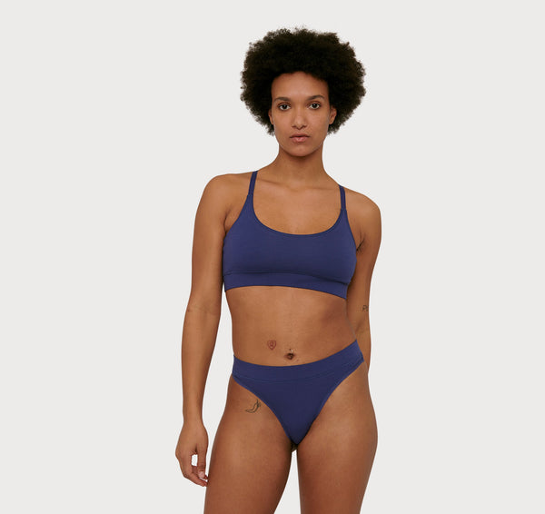 organic basics Core Thong 2-pack Cobalt