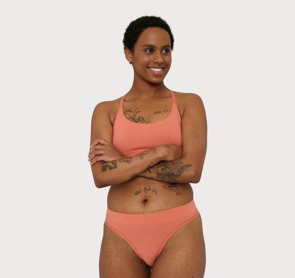 organic basics Core Thong 2-pack Dusty Red