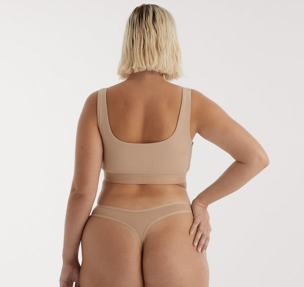 Organic Basics Core Thong 3-Pack Hazelnut