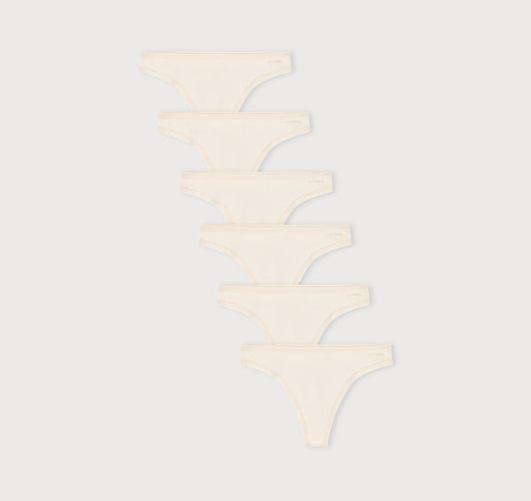 organic basics Core Thong 6-Pack Soft Vanilla