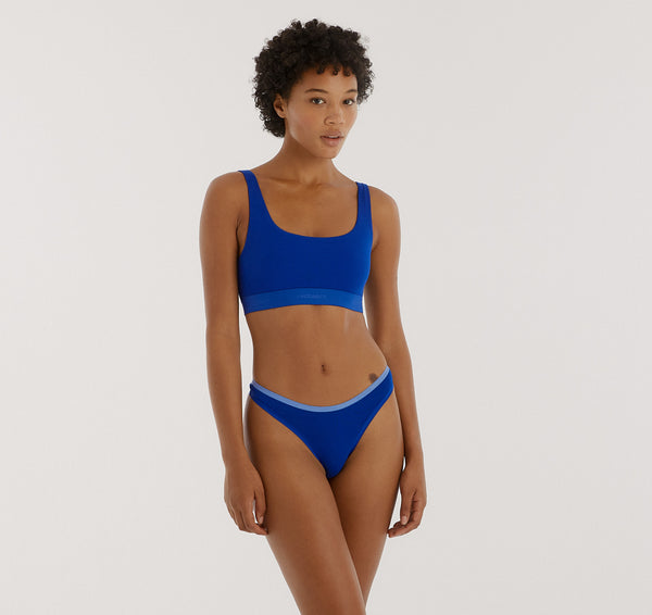 organic basics Core Thong Vibrant Blue