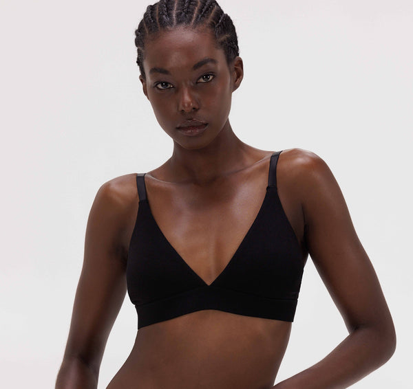 organic basics Core Triangle Bra Black