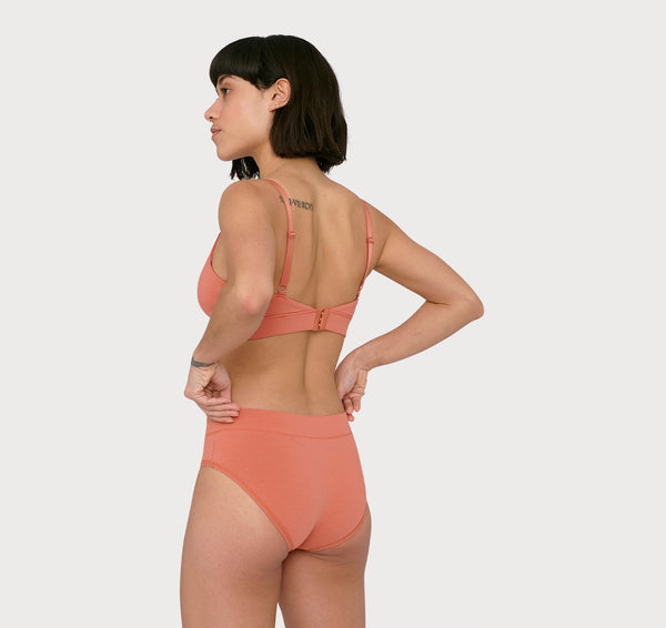 Organic Basics Core Triangle Bra Dusty Red