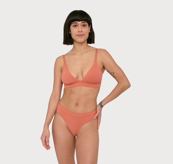 organic basics Core Triangle Bra Dusty Red