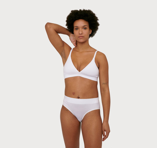 organic basics Core Triangle Bra White