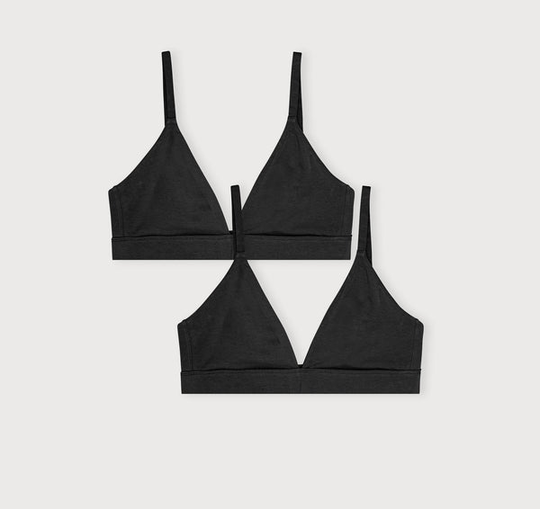 organic basics Core Triangle Bralette 2-pack Black
