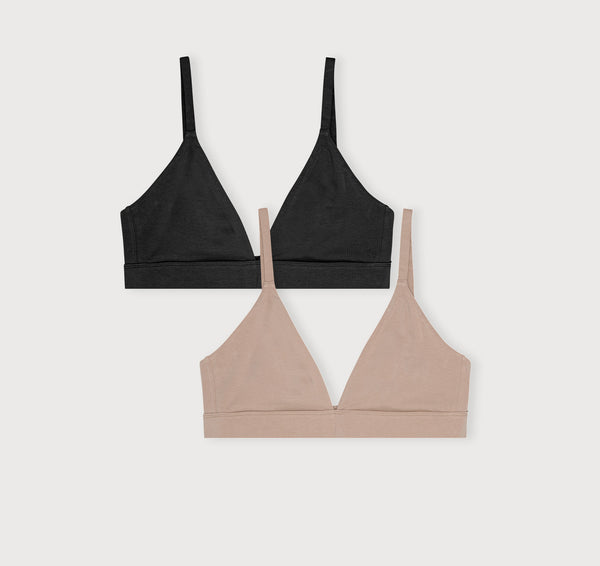 organic basics Core Triangle Bralette 2-pack Black