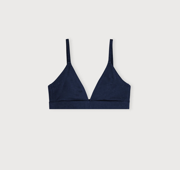 Organic Basics Core Triangle Bralette Deep Navy