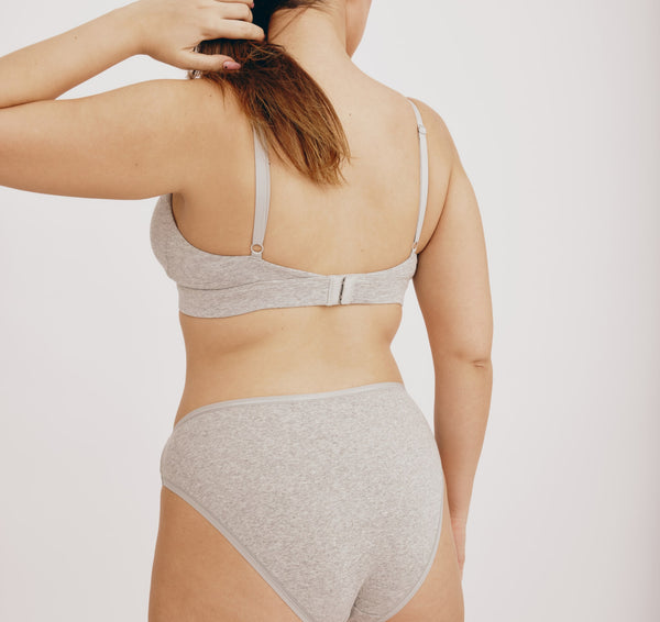 Organic Basics Core Triangle Bralette Grey Melange
