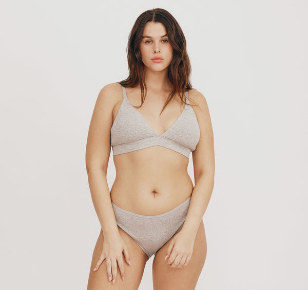 Organic Basics Core Triangle Bralette Grey Melange