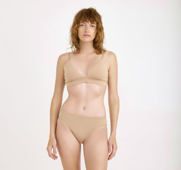 organic basics Core Triangle Bralette Hazelnut