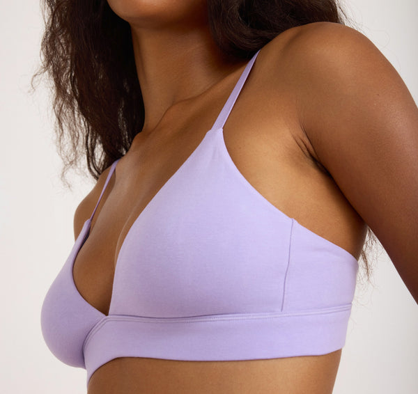 organic basics Core Triangle Bralette Lavender