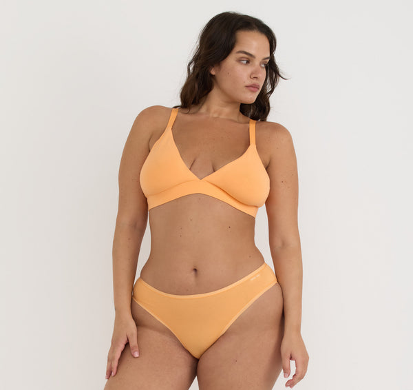 Organic Basics Core Triangle Bralette Papaya