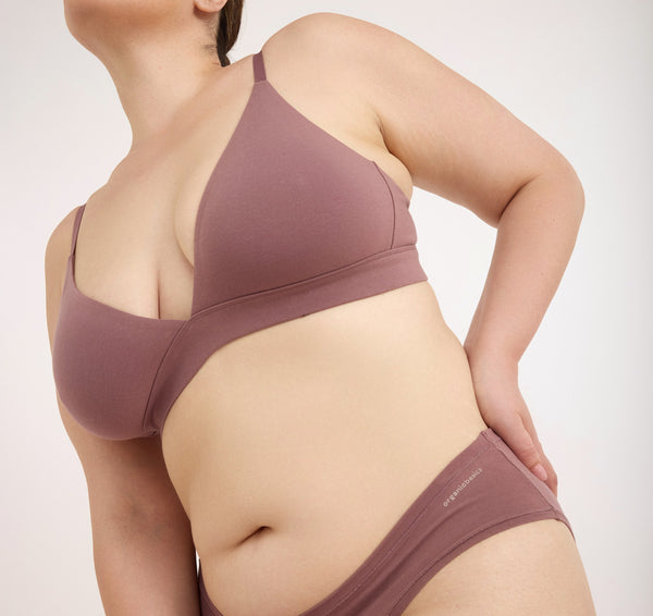 Organic Basics Core Triangle Bralette Rose Wood