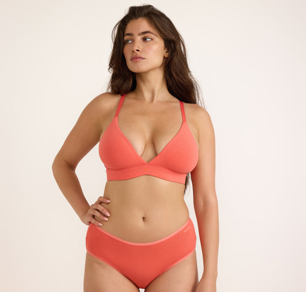 organic basics Core Triangle Bralette Sunset