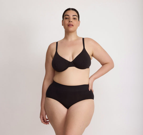 organic basics Core Unlined Demi Bra Black
