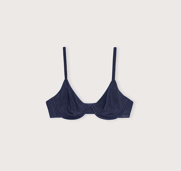 organic basics Core Unlined Demi Bra Deep Navy