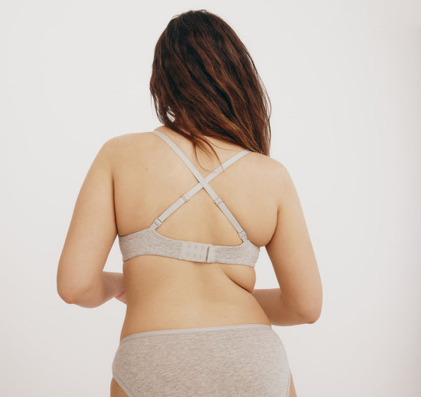 Organic Basics Core Unlined Demi Bra Grey Melange