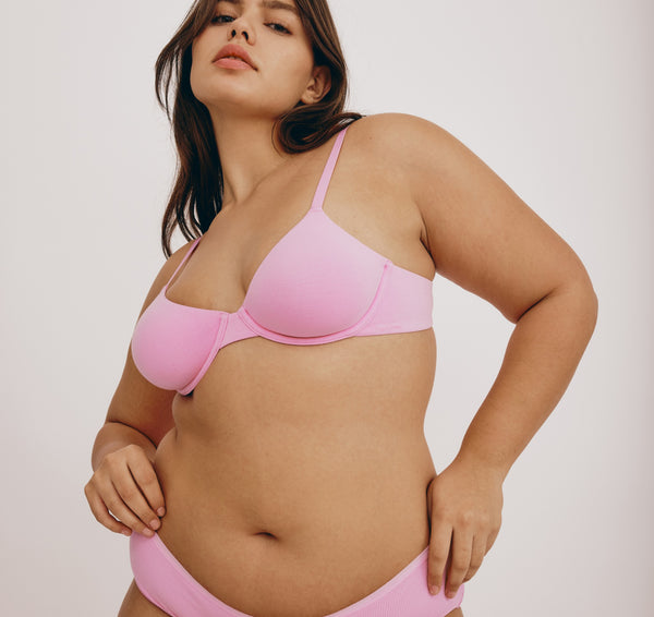 Organic Basics Core Unlined Demi Bra Petal Pink