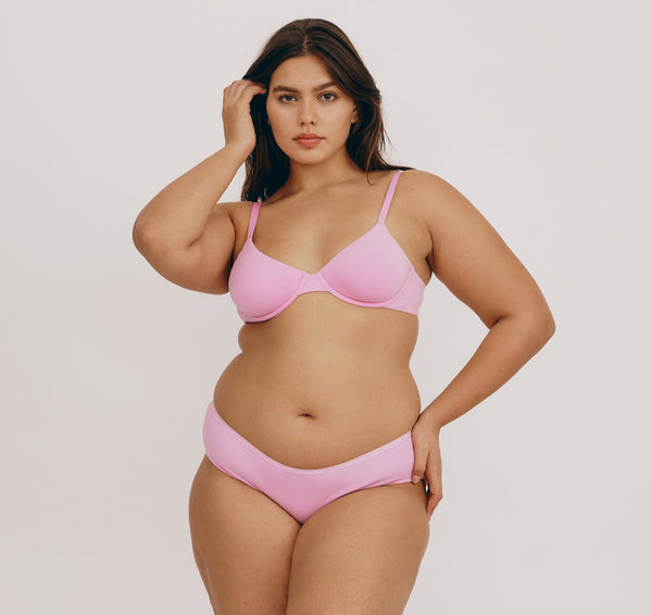 organic basics Core Unlined Demi Bra Petal Pink